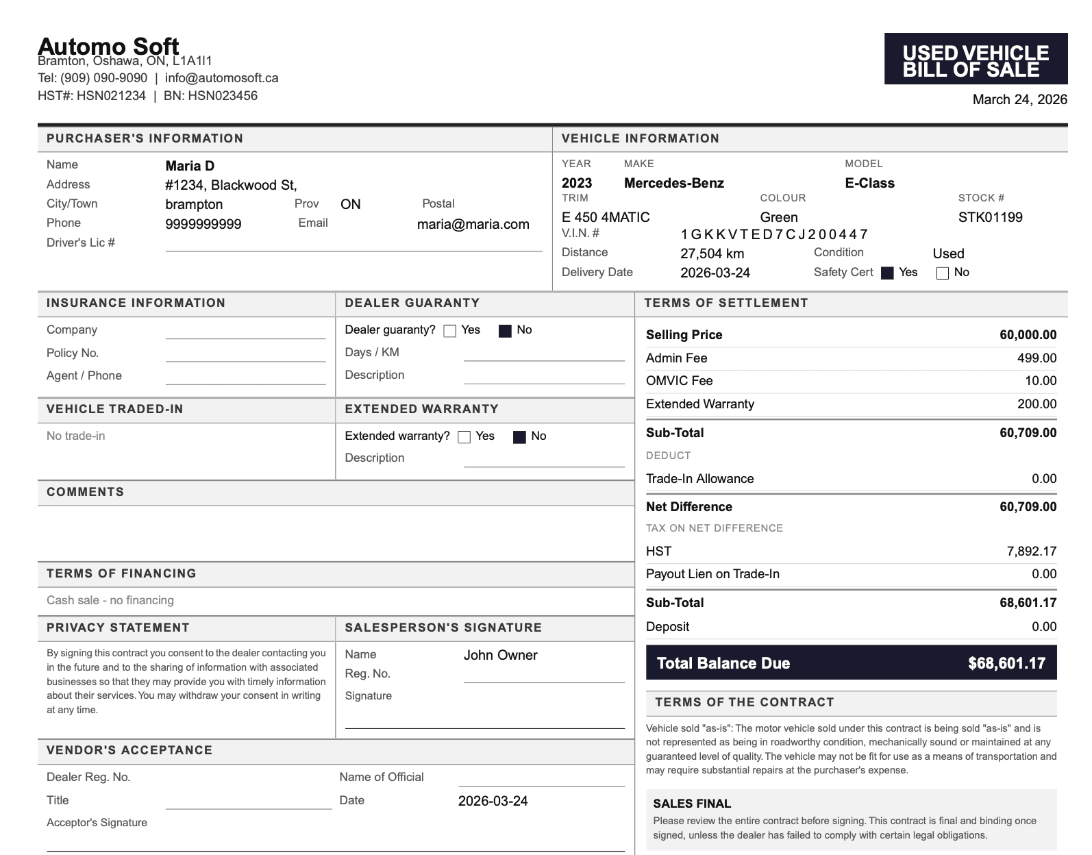 Deal & Invoice Builder